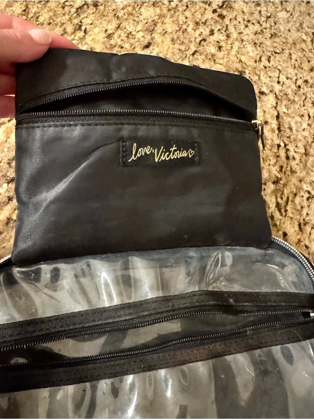 Victoria's Secret Black Lace Vanity Bag